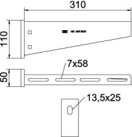 Nástěnný výložník OBO AW 55 31 A2 B310mm Nerez ocel