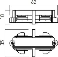 MINITRACK 1c LINEAR CONNECTOR WH