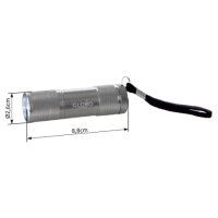 Ruční svítidlo FLASHLIGHT stříbro 9xLED 0,07W 5V, bílá. GLOBO 31903
