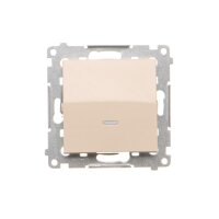 Přepínač střídavý, s orientačním LED, řazení 6So, 16AX 250V, krémová