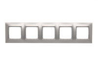 Rámeček 5-násobný Simon 54 Premium, IP20/IP44, stříbrná matná metalizované