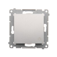Ovladač zapínací SVĚTLO, řazení 1/0, 10AX, 250V~, stříbrná matná metalizované