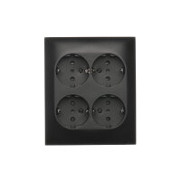 Čtyřzásuvka s uzemněním, Schuko, IP20 černá matná KONTAKT SIMON ACGSZN4C/49
