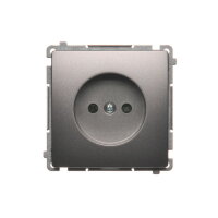 Zásuvka jednonásobná bez uzemnění se clonami elektrických kolejí ocelová