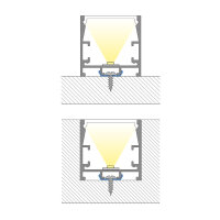 Přisazený hliníkový profil PN2, 35x35 mm, bez difuzoru, 2 m ML-761.426.74.2