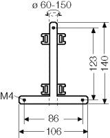 Upevnění na sloupek KV MB 4, pro vnější upevnění skříně HENSEL KV MB 4