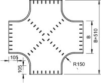 OBO RK 640 FS Křížení vodorovný kruhové provedení 60x400 Ocel pásově zinkováno