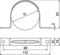 OBO 605 63 A4 Upevňovací příchytka oboustranná 63mm Nerez