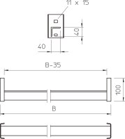 OBO WSK 40 60 FT Úhelníková příčka pro závěs IS 8 B554mm Ocel žárově zinkováno