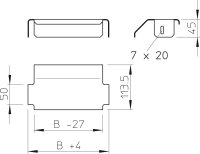 OBO LALB 40 FT Opěrka, pro kabelové žebříky, B400mm, Ocel, žárově zinkováno