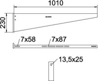 Nástěnný výložník OBO AW 55 101 FT B1010mm Ocel žár.zinek