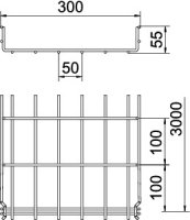 OBO GRM 55 300 A2 Mřížový žlab GRM 55x300x3000 Nerez ocel