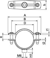 OBO ASG 732 36 G Distanční příchytka s připojovacím závitem M6 30-36mm Ocel