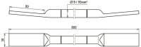 Měděnný zemnící bod s kabelem NYY-O se styčnicí na obou stranách 80X30mm D 800mm