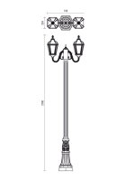 Sloupkové svítidlo ESSEN ST H270 E27 2X70W IP44 BR REDO 9663