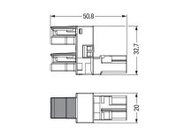 h-rozdělovač 2pól. Kód. B Růžová WAGO 770-1653