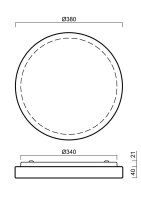 Přisazené LED svítidlo se skleněným stínidlem CARINA 1 26W IP44 DALI 3K bílá