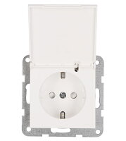 SCHUKO s bezpečnostní clonkou a klapkou, bílá SCHRACK EV101305--