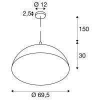 FORCHINI 70, závěsné svítidlo, E27, délk