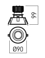 XARGO REC. ADJ. RND. FITTING 1x10W 220-2