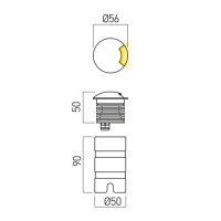 XROUTE REC. IP67 IK08 3W 24V DC 3000K CR