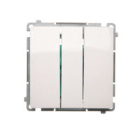 Trojitý spínač s orientačním LED podsvětlením 10AX, 250V~, bílá BMW31L.01/11