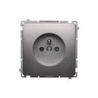 Zásuvka jednonásobná s uzemněním, s clonkami 16 A, 250 V~, Inox BMGZ1Z.01/21