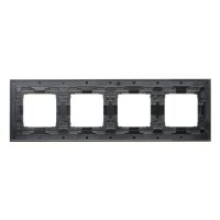 Rámeček 4 -násobný Simon 54 Nature, IP20/IP44, skleněný černý krystal DRN4/75