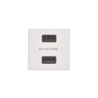 USB nabíječka K45 USB 2.0 - A 5V DC 2,1A 45×45mm čistě bílá K126E/9