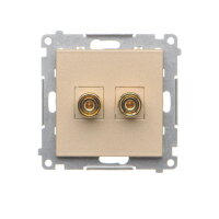 Zásuvka reproduktorová 1 násobná (přístroj s krytem) champagne matná