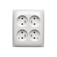 Čtyřzásuvka s uzemněním, IP20 s roletami bílá KONTAKT SIMON ACGZN4Z/11