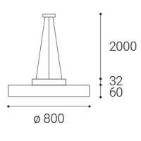 Svítidlo RINGO 80 P/N-Z, W DIM TRIAC 70+6W 3000K závěsné bílé LED2 3111431DT