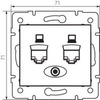 DOMO Dvojitá datová zásuvka  nezávislá (2xRJ45Cat 5e Jack) perleťově bílá