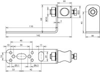 Upevňovací úhelník 90° nerez s upevňovacím svorníkem Al D 16mm pro DEHNiso