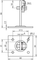 Podpěra vedení DEHNQUICK FeZn pro prům. 6-10mm, s upevňovací destičkou 50x60mm