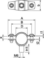 OBO ASG 732 20 A2 Distanční příchytka s připojovacím závitem M6 17-20mm Nerez