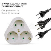 3 Ways Adapter With Earthing Contact 10/