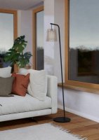 Stojací svítidlo FATTORIA SE27 černá/hnědá/bílá 1X25W EGLO 900905