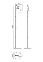Stojací lampa PIVOT LAMP 1xGU10 max.40W WH REDO 01-2370