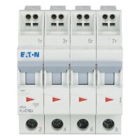 PLI-C16/4 Jistič PLI (bezšroubové svorky nahoře) char C 4-pólový 10kA 16A 101363