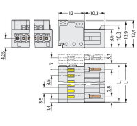 Konektor s pájecími piny CAGE CLAMP 1,5mm2 šedá 11pól. WAGO 734-311