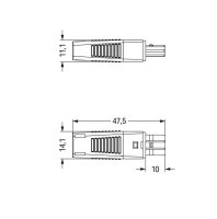 Zdířka S pouzdrem s odlehčením tahu 2pól. zelená WAGO 893-1002