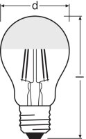 Světelný zdroj LEDVANCE LED CLASSIC A MIRROR P 6.5W 827 Silver E27