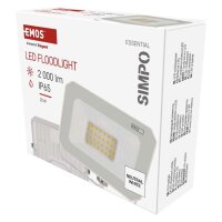 LED reflektor SIMPO 20W, bílý, IP65, 2000 lm, neutrální bílá EMOS ZS2223W
