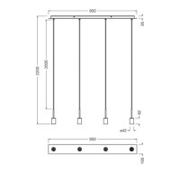 Decor Needle Pendant Linear 4xE27 Beige OSRAM 4058075848542