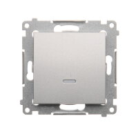 Přepínač střídavý, s orientačním LED, řazení 6So, 10AX, 250V stříbrná matná