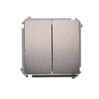 Přepínač dvojitý střídavý, řazení 6+6, 10AX, 250V~, Inox BMW6/2.01/21