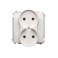 dvojitá zásuvka bez uzemnění se clonami elektrických kolejí bílá BMG2MZ.01/11