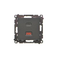 Nabíječka USB 2 násobná (přístroj s krytem), 1x USB typ C + 1x USB typ A, 30 W