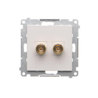 Zásuvka reproduktorová 1 násobná (přístroj s krytem) světle šedá matná